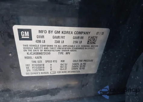 2019 Buick Encore Fwd Preferred из США, поврежденный, VIN KL4CJASB9KB731249